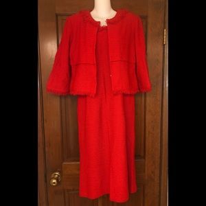 St John Couture Red Two-Piece Set Size 8&10